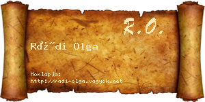 Rádi Olga névjegykártya